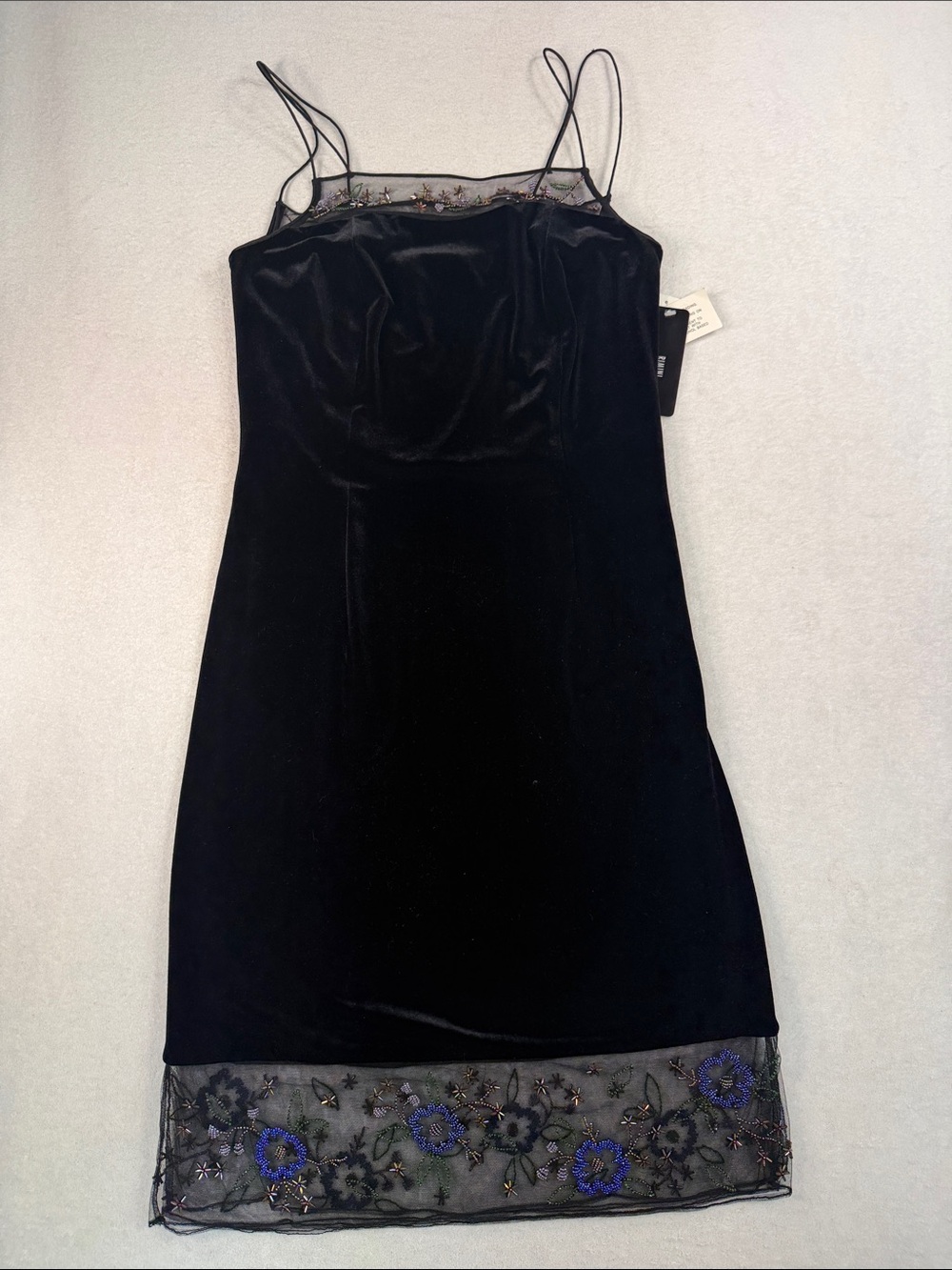 Vintage Y2K Rimini by Shaw Beaded Velvet Slip Dress